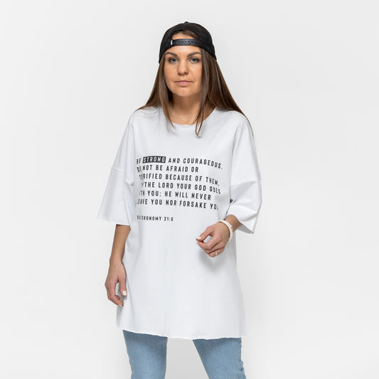T-shirt «Great Deut 31:6» / white