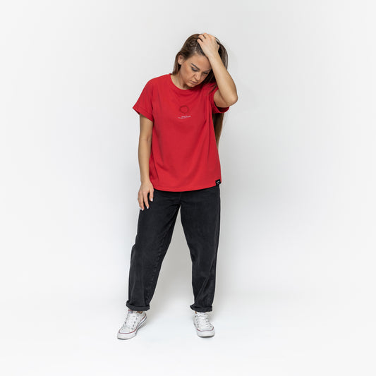 Women's T-shirt «Was Born» / red